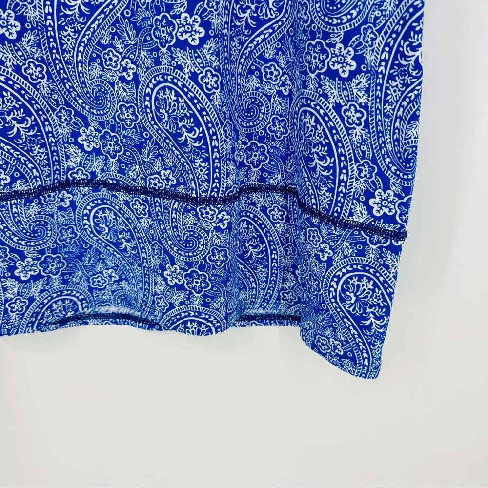 Lands' End Blue White Paisley Crew Neck Dress S - Picture 5 of 6